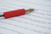 Red pen editing writing