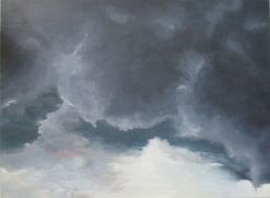 Painting of heavy, dark clouds