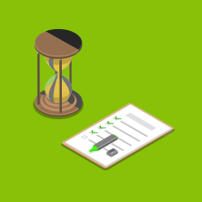Hourglass next to a checklist