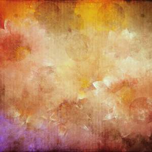 Abstract painting like clouds in orange, gold and purple