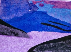 Landscape in blue purple and black